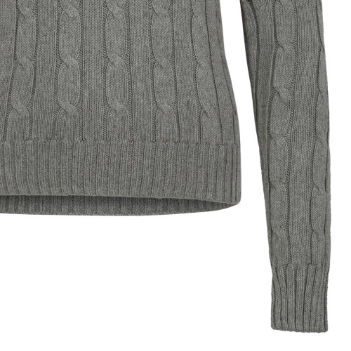 Grey Cable-Knit Sweater
