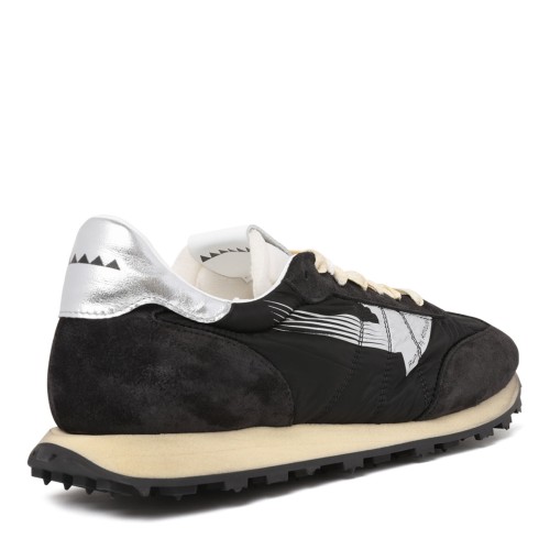 Black Suede and Nylon Sneakers