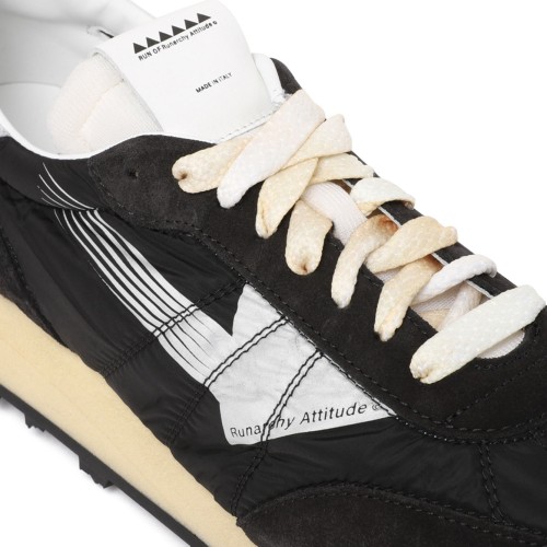 Black Suede and Nylon Sneakers