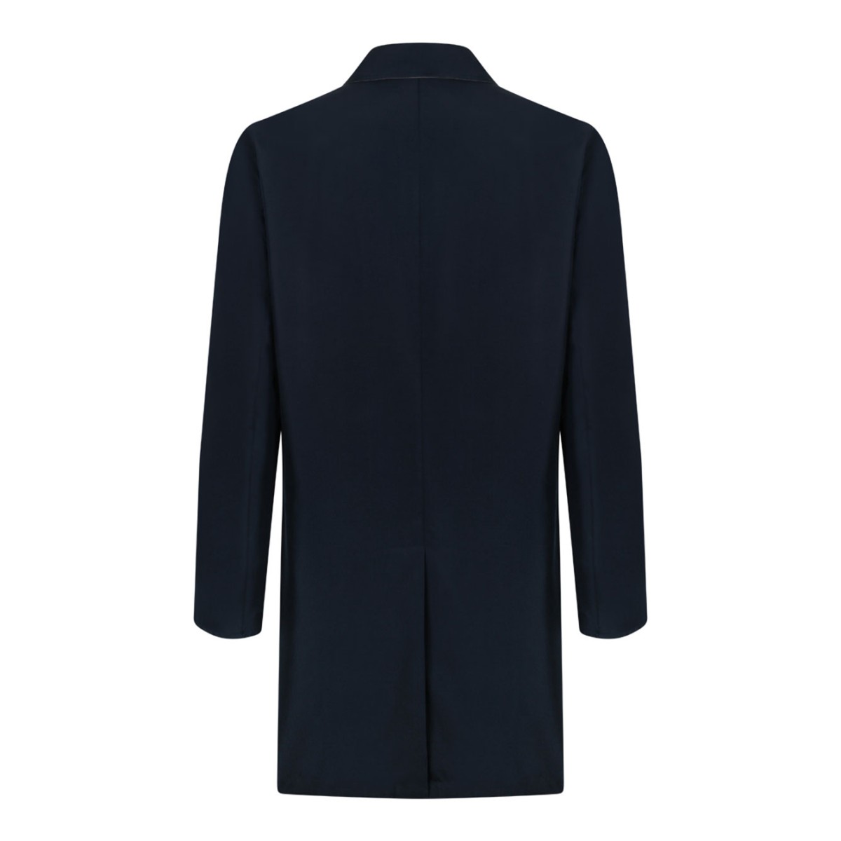 Navy Double-Face Single-Breasted Overcoat