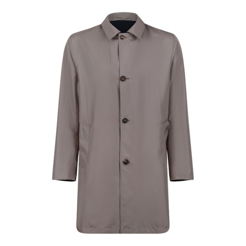 Navy Double-Face Single-Breasted Overcoat
