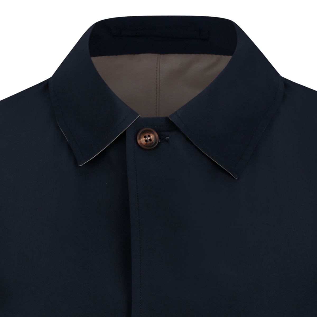 Navy Double-Face Single-Breasted Overcoat