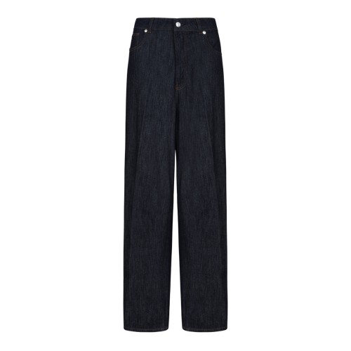 Dark Blue Wide-Leg Jeans