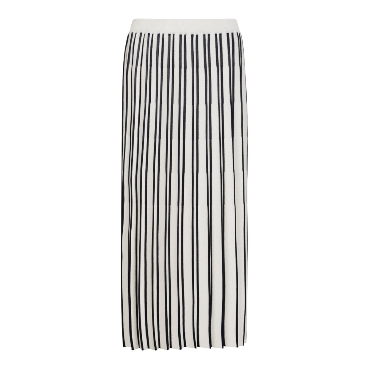 Black and White Striped Knit Skirt
