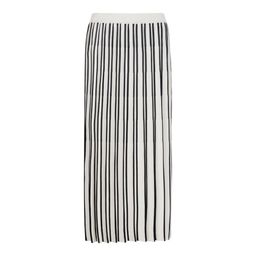 Black and White Striped Knit Skirt