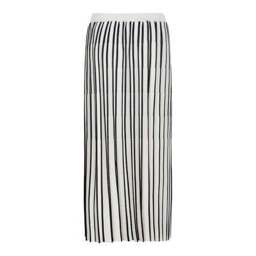 Black and White Striped Knit Skirt