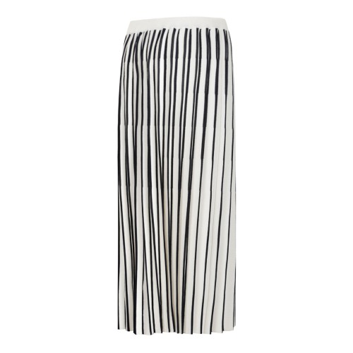 Black and White Striped Knit Skirt