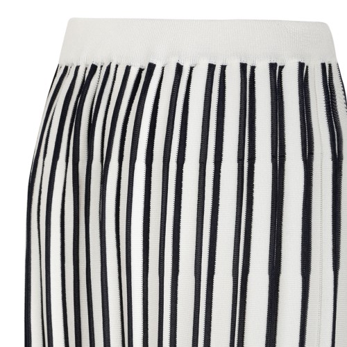 Black and White Striped Knit Skirt