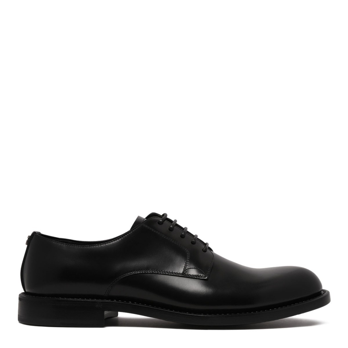 Black Night Derby Shoe In Brushed Leather
