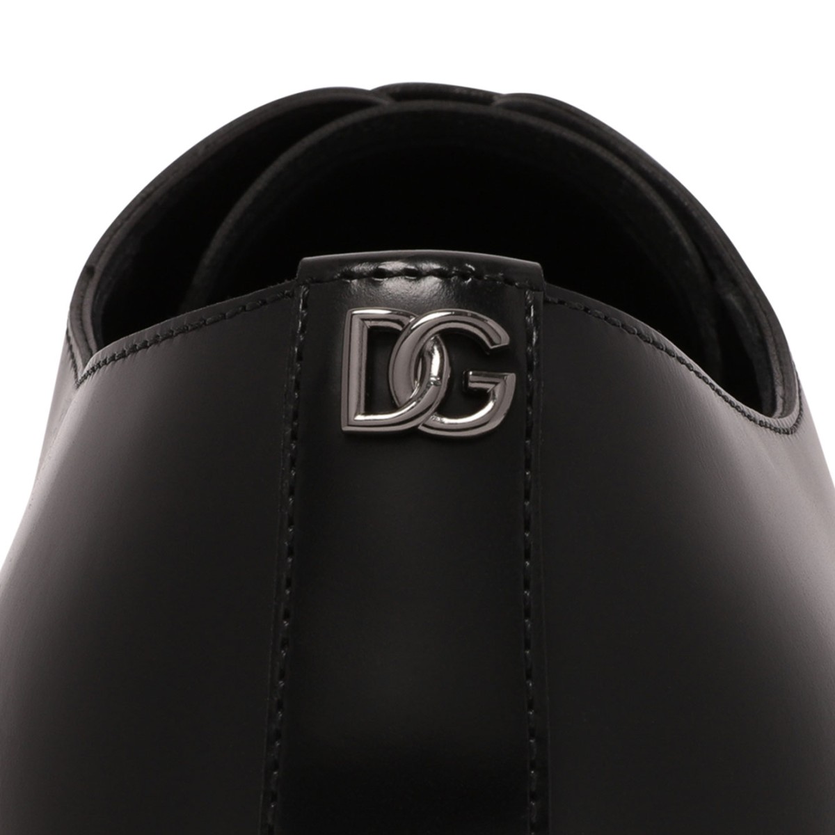 Black Night Derby Shoe In Brushed Leather
