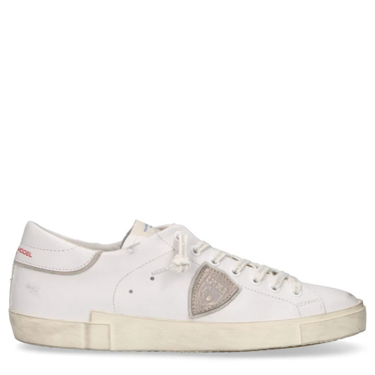 Drapeau White Leather Sneakers