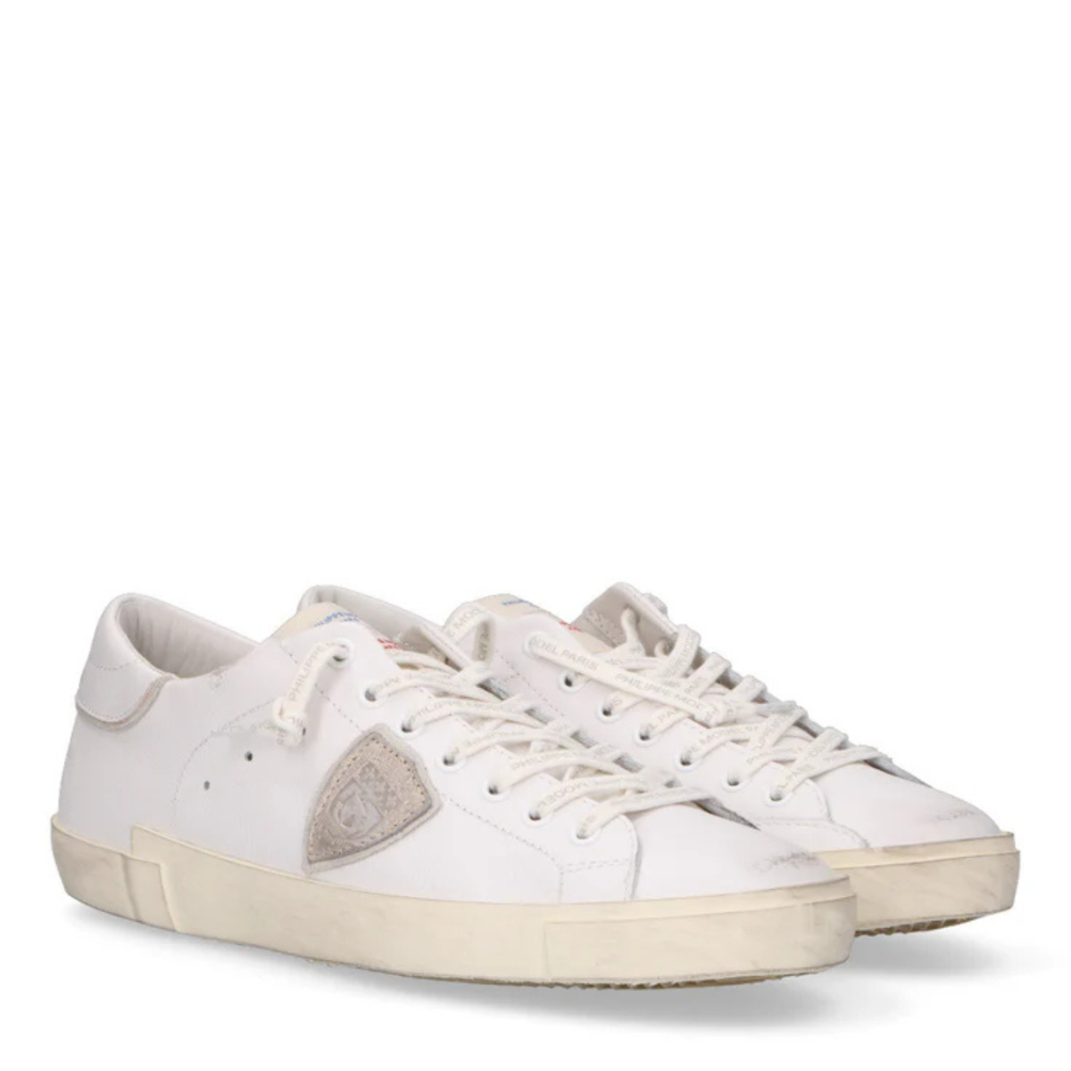 Drapeau White Leather Sneakers
