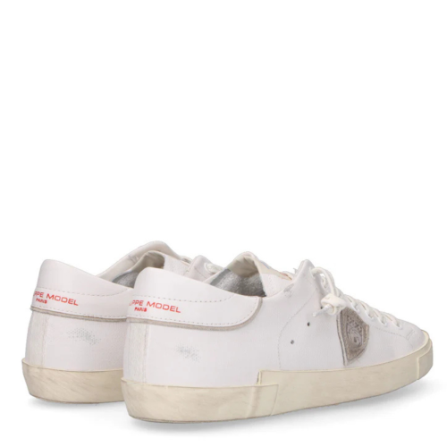 Drapeau White Leather Sneakers