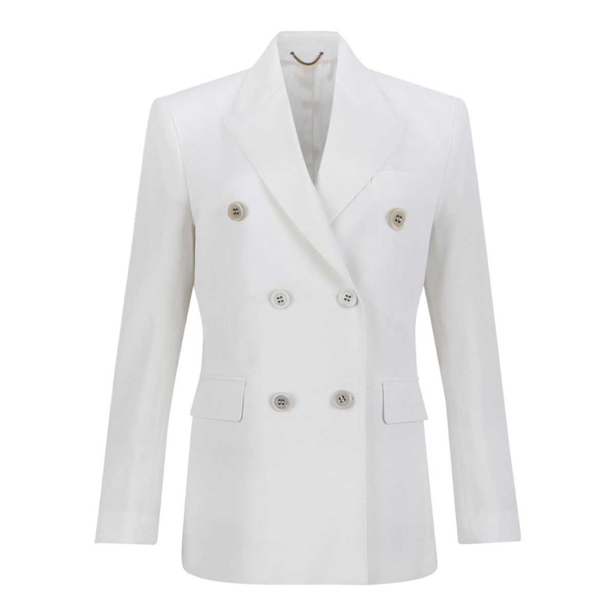 White Double-Breasted Blazer