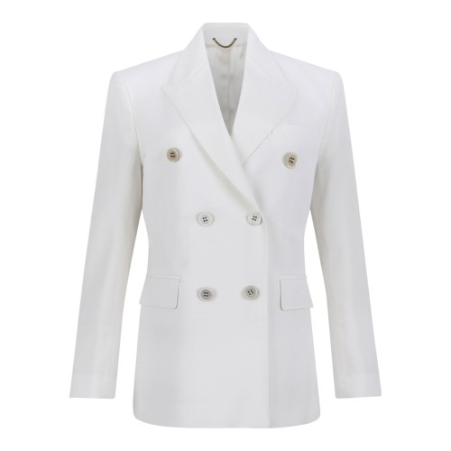 White Double-Breasted Blazer