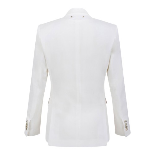 White Double-Breasted Blazer