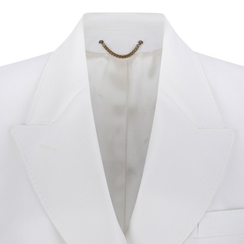White Double-Breasted Blazer