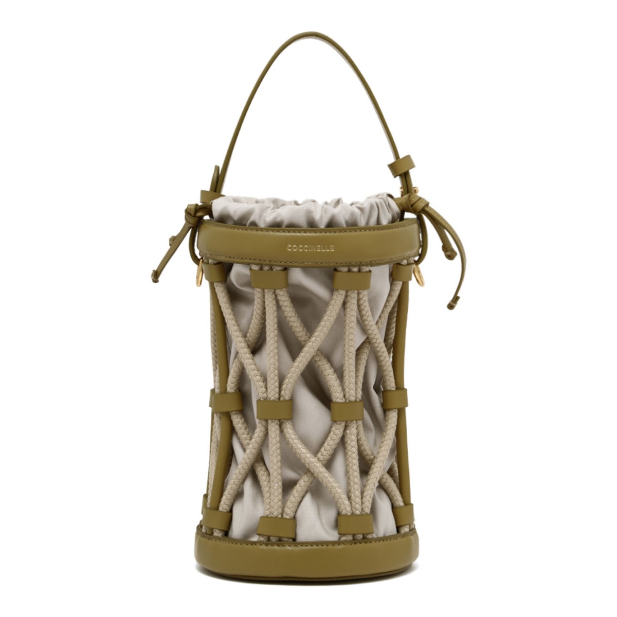 Segras and Natural Leather and Canvas Bucket Bag