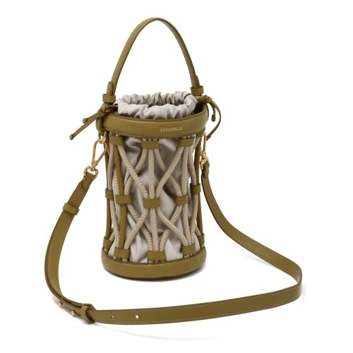 Segras and Natural Leather and Canvas Bucket Bag