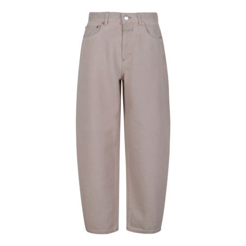 Taupe Straight-Leg Denim Jeans