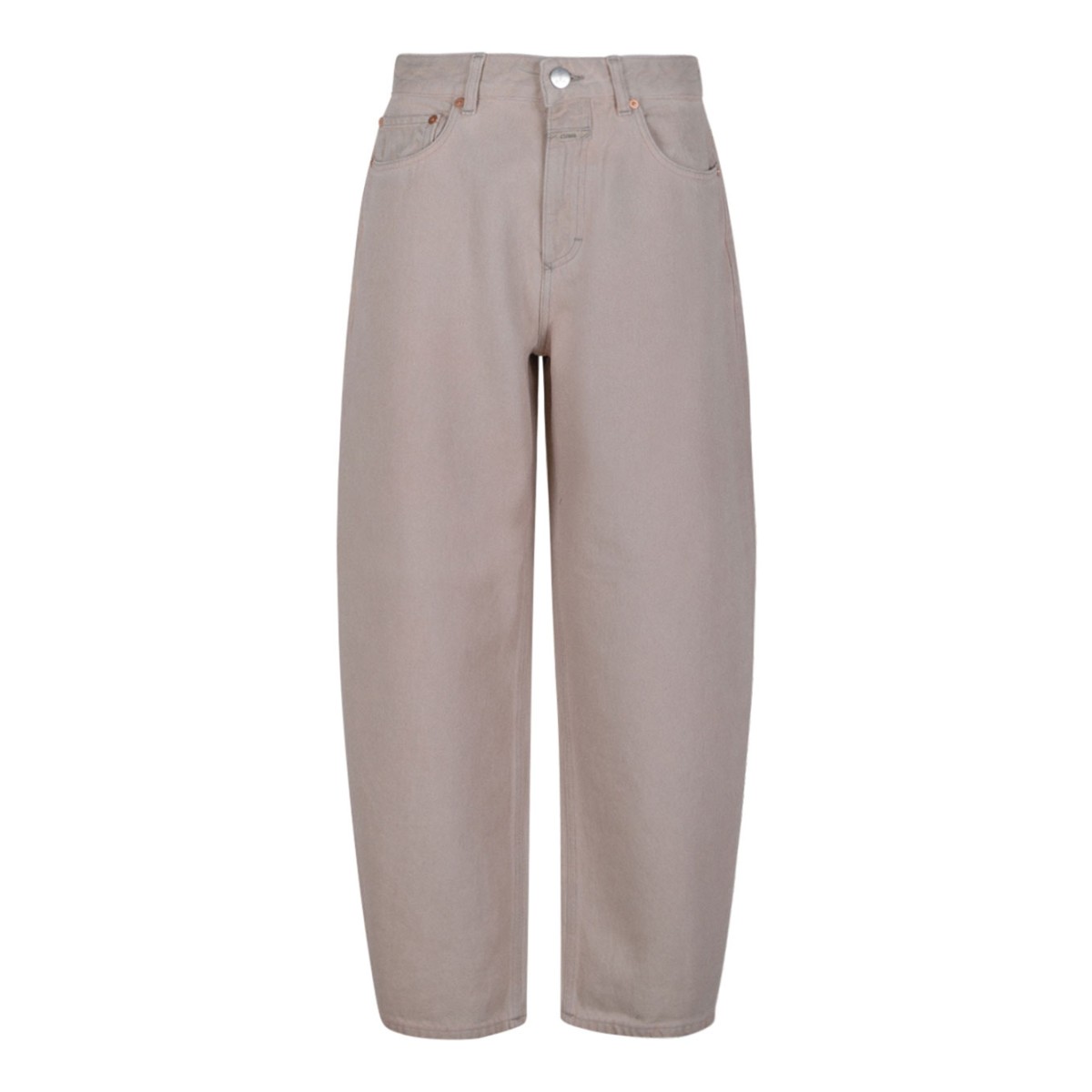 Taupe Straight-Leg Denim Jeans