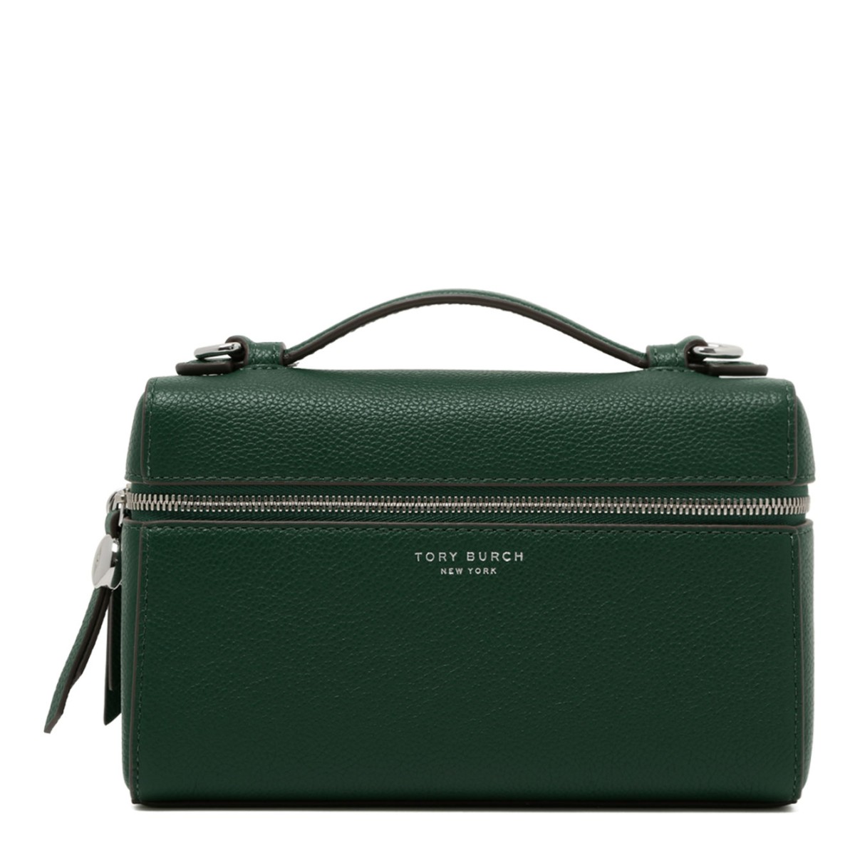 Dark Kale Leather Top Handle Bag