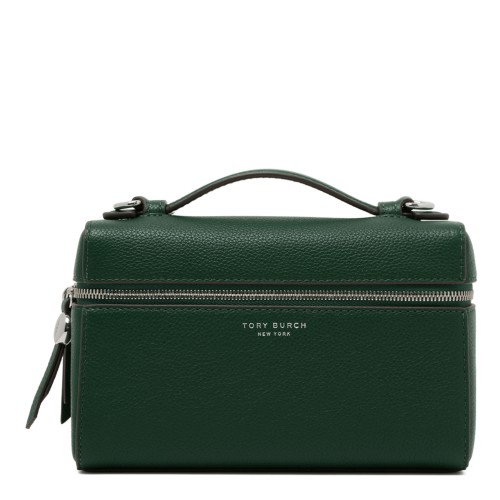 Dark Kale Leather Top Handle Bag