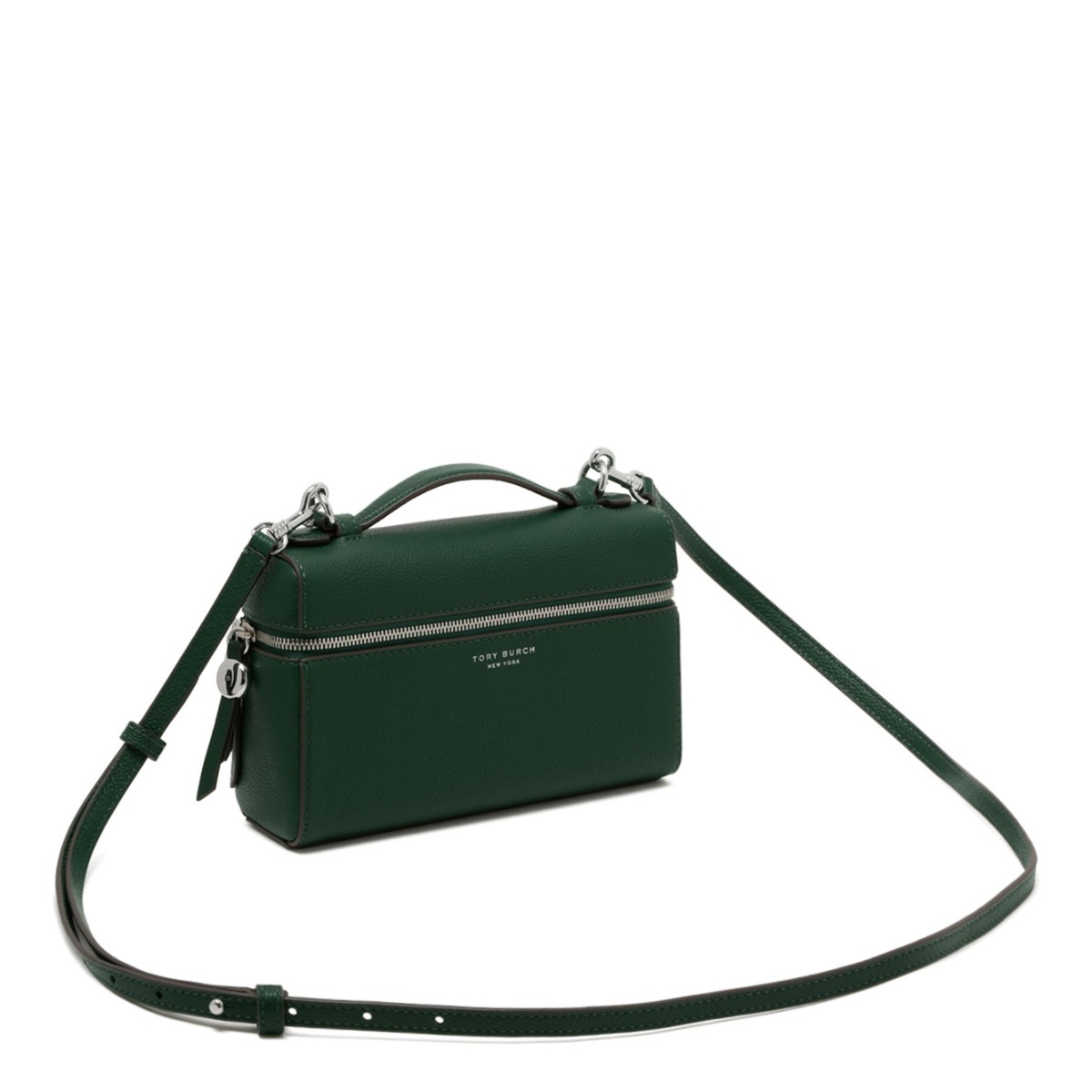 Dark Kale Leather Top Handle Bag