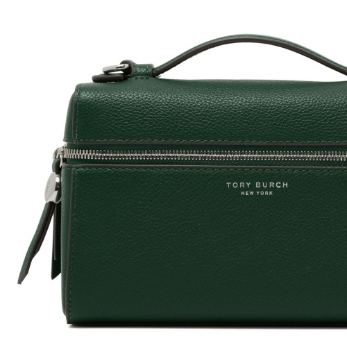 Dark Kale Leather Top Handle Bag