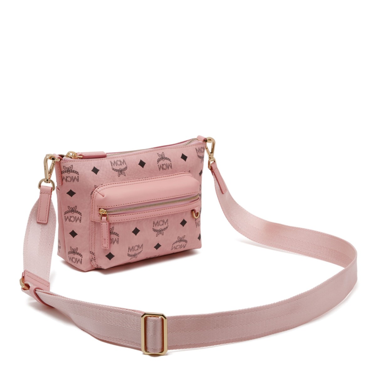 Pink Visetos Crossbody Bag