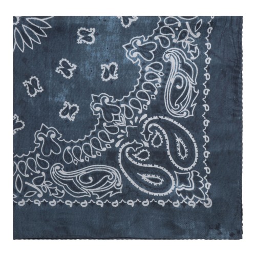 Navy Blue Paisley Bandana Scarf