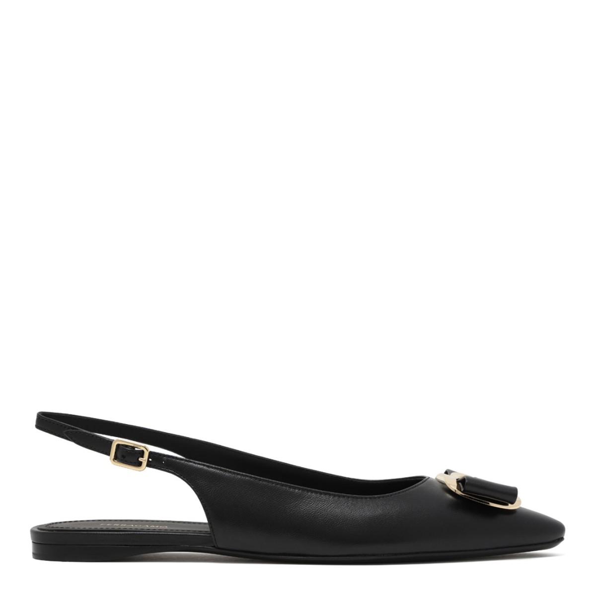 Black Leather Slingback Vara Pumps