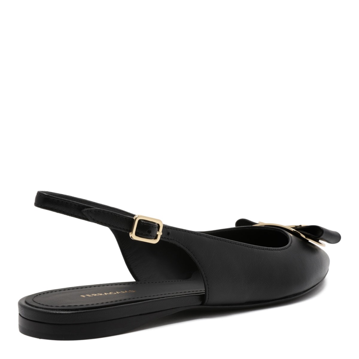 Black Leather Slingback Vara Pumps