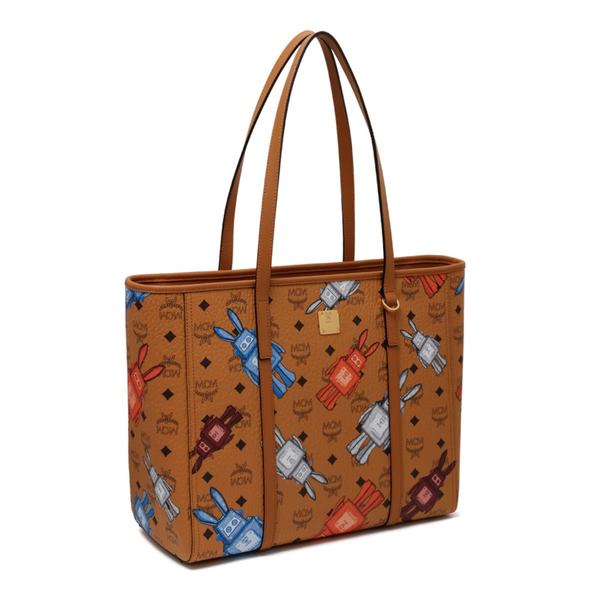 Cognac Visetos Printed Tote Bag