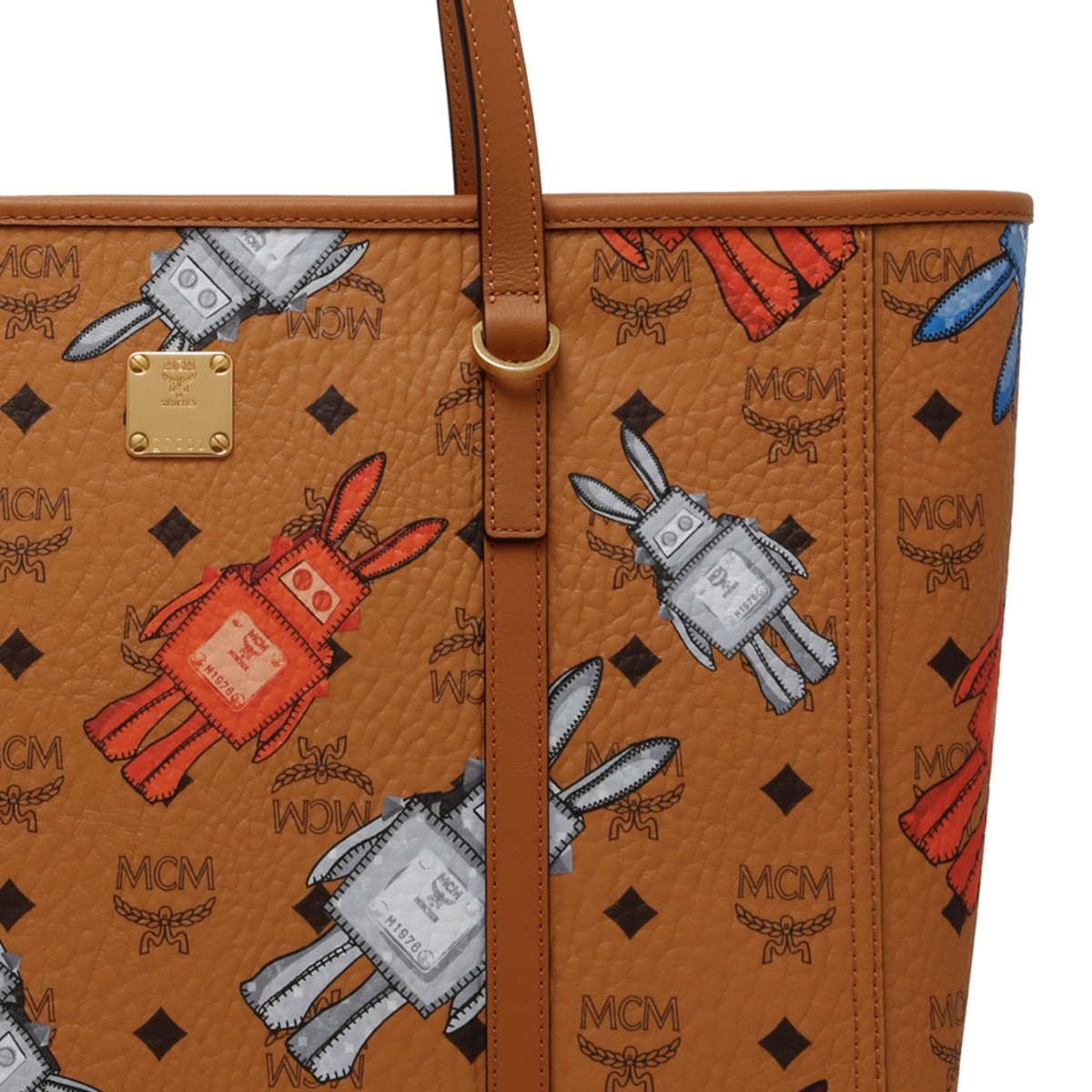 Cognac Visetos Printed Tote Bag