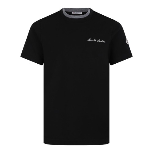 Black Logo Embroidered T-Shirt