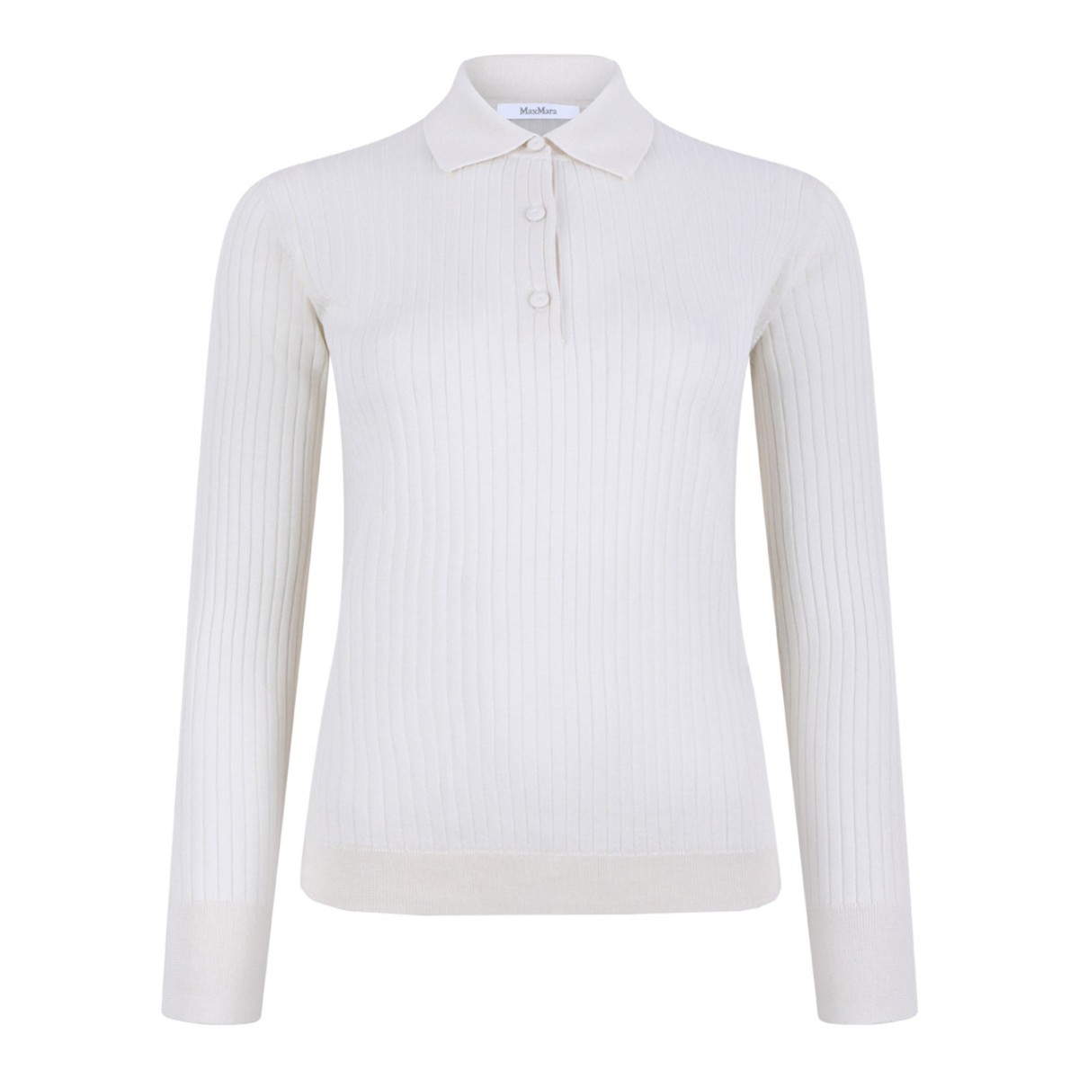 Ivory Cashmere and Silk Polo Shirt