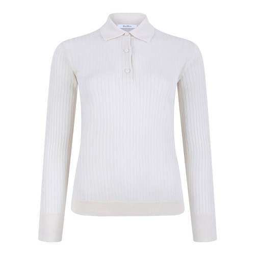 Ivory Cashmere and Silk Polo Shirt
