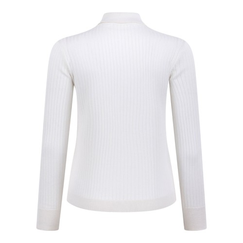 Ivory Cashmere and Silk Polo Shirt
