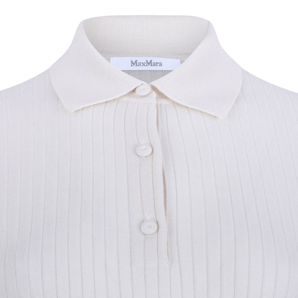 Ivory Cashmere and Silk Polo Shirt