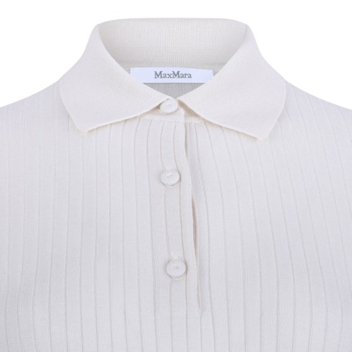 Ivory Cashmere and Silk Polo Shirt