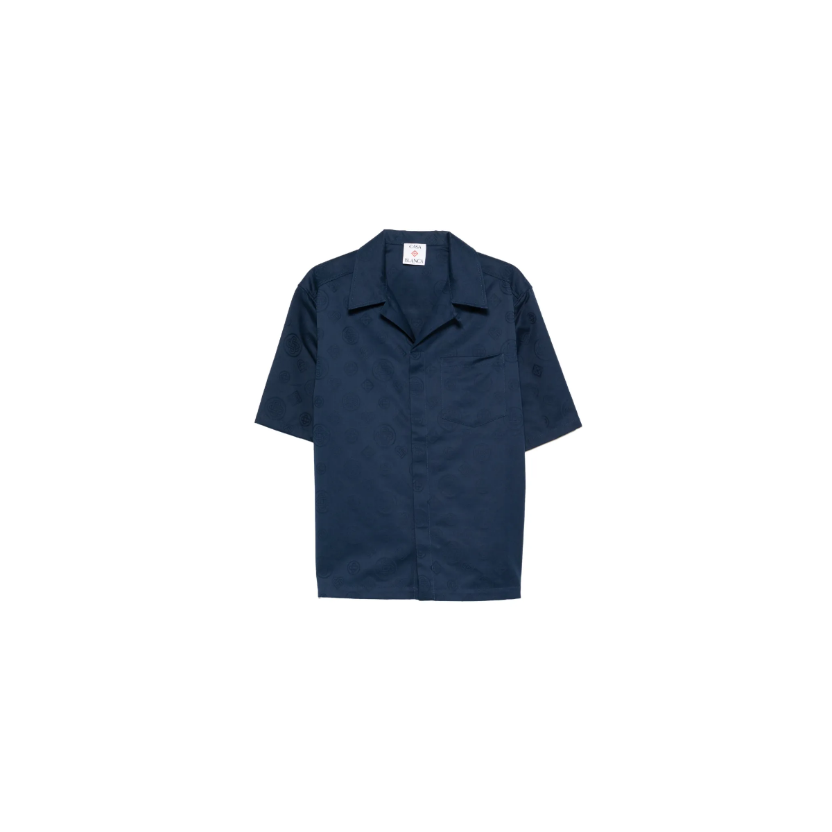 Navy Monogram Short-Sleeve Shirt