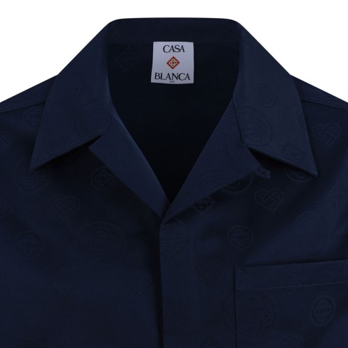 Navy Monogram Short-Sleeve Shirt