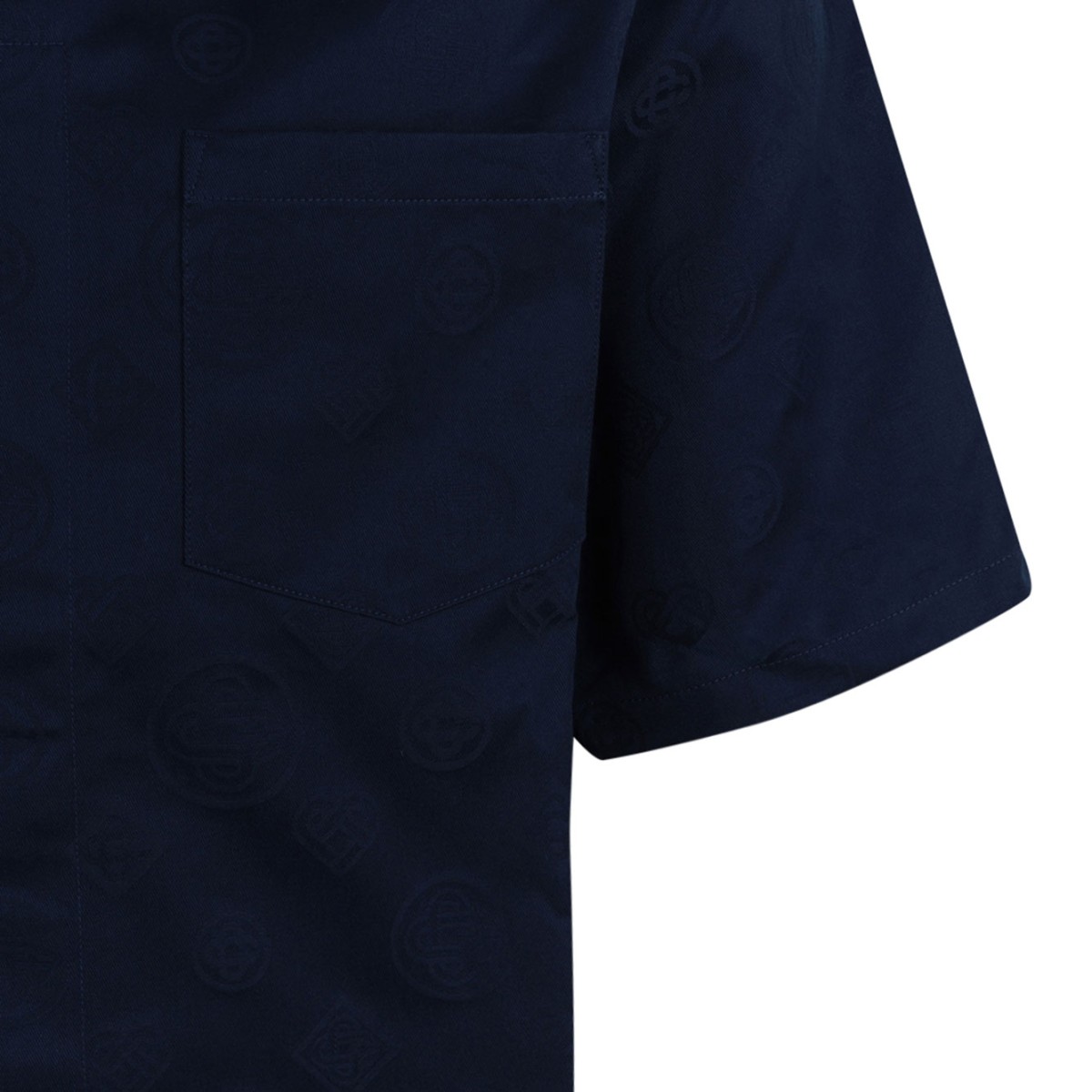 Navy Monogram Short-Sleeve Shirt
