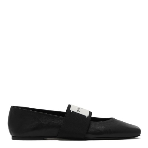 Black Leather Ballet Flats