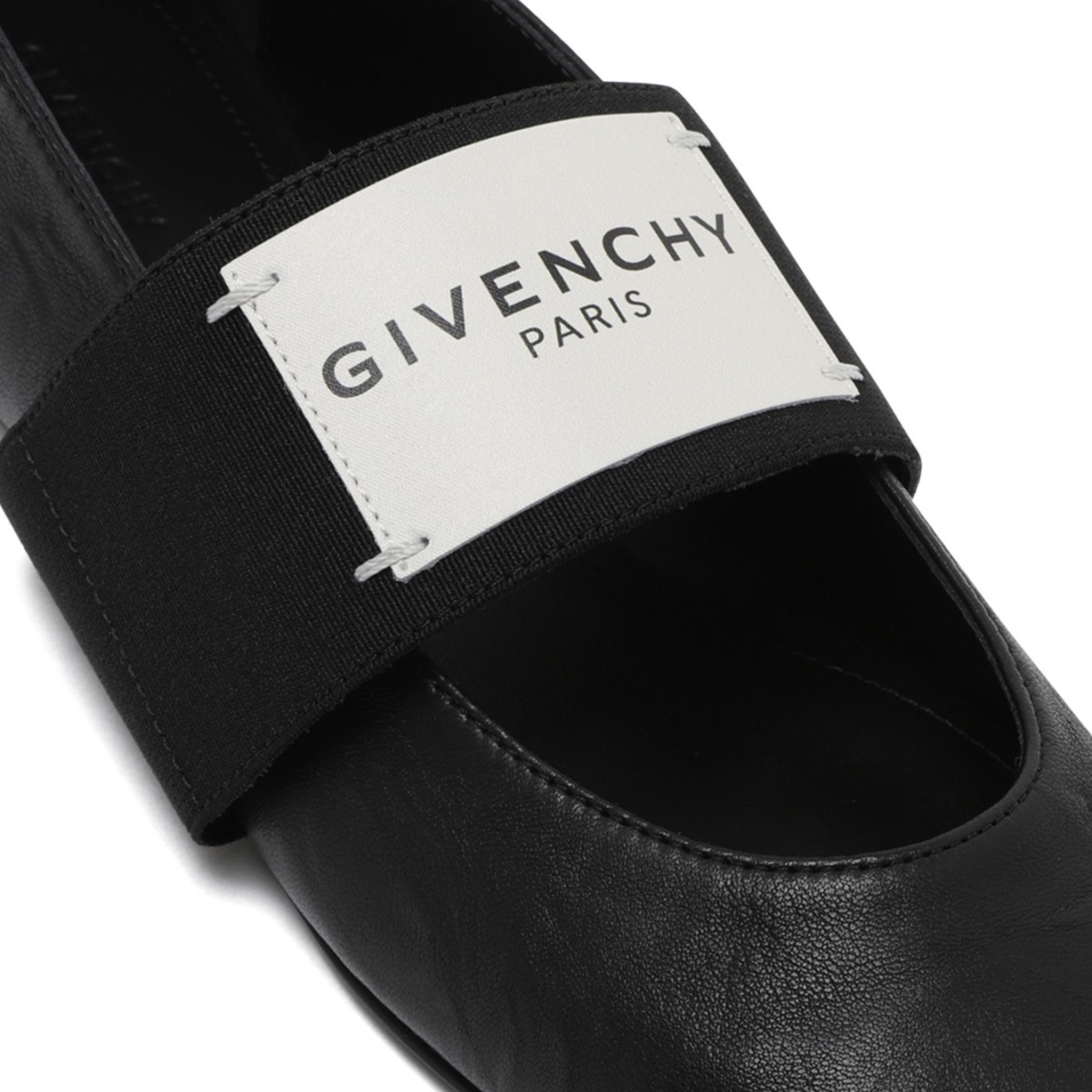 Black Leather Ballet Flats