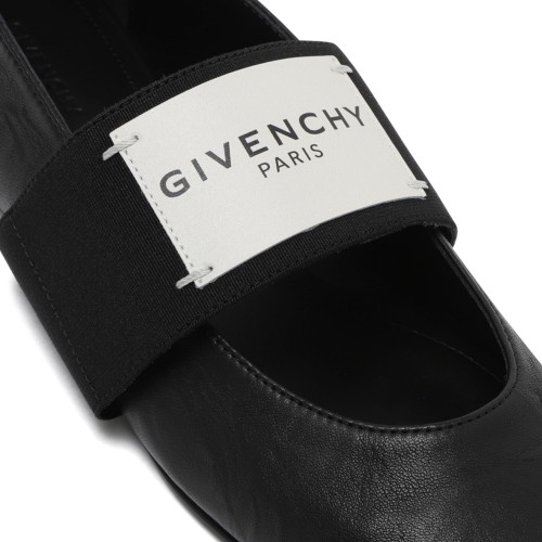 Black Leather Ballet Flats