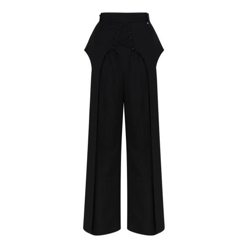 Black High-Waisted Wide-Leg Trousers