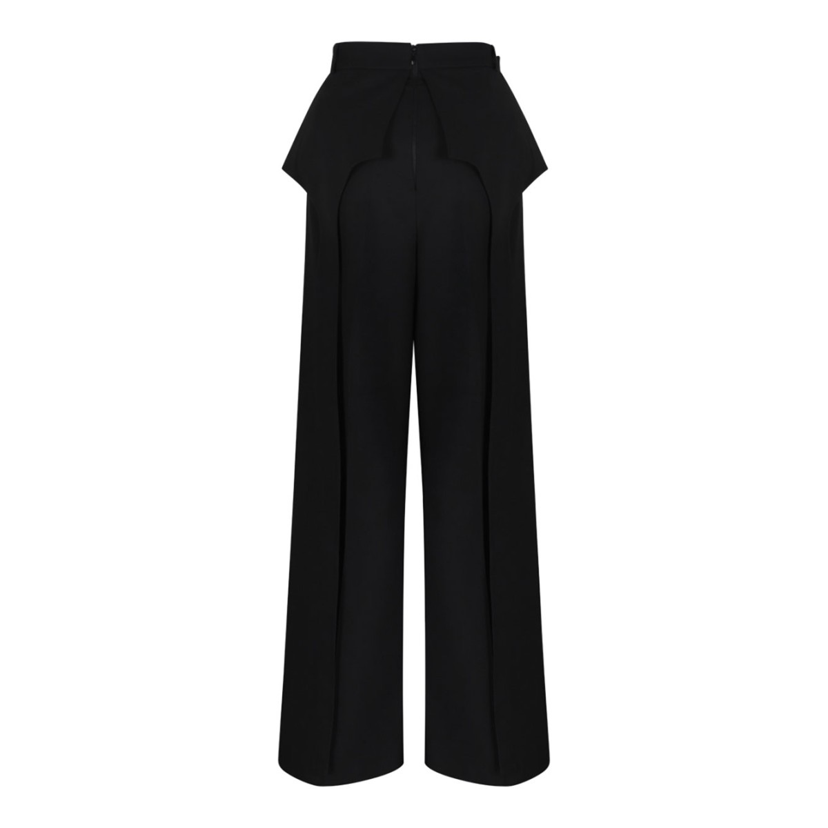 Black High-Waisted Wide-Leg Trousers