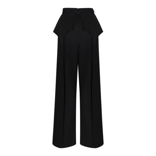 Black High-Waisted Wide-Leg Trousers